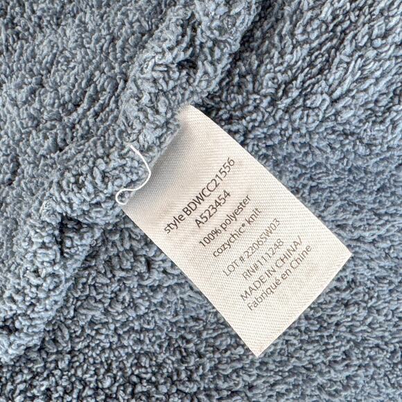 Barefoot Dreams CozyChic Directional Ribbed Cardigan Blue Womens XS Wrap Sweater - Picture 8 of 10